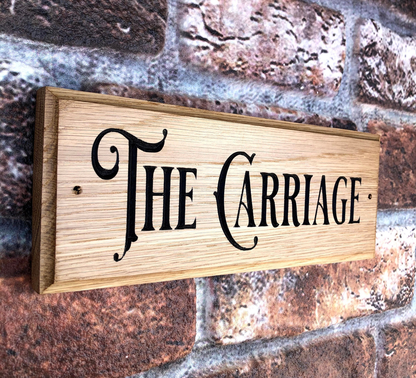 Personalised Room Name Sign, Oak Room Signs. Door signs. Hotel, Restaurant. Pub. Office. Bedroom. 250 x 95 x 20mm OAK with Routed edge