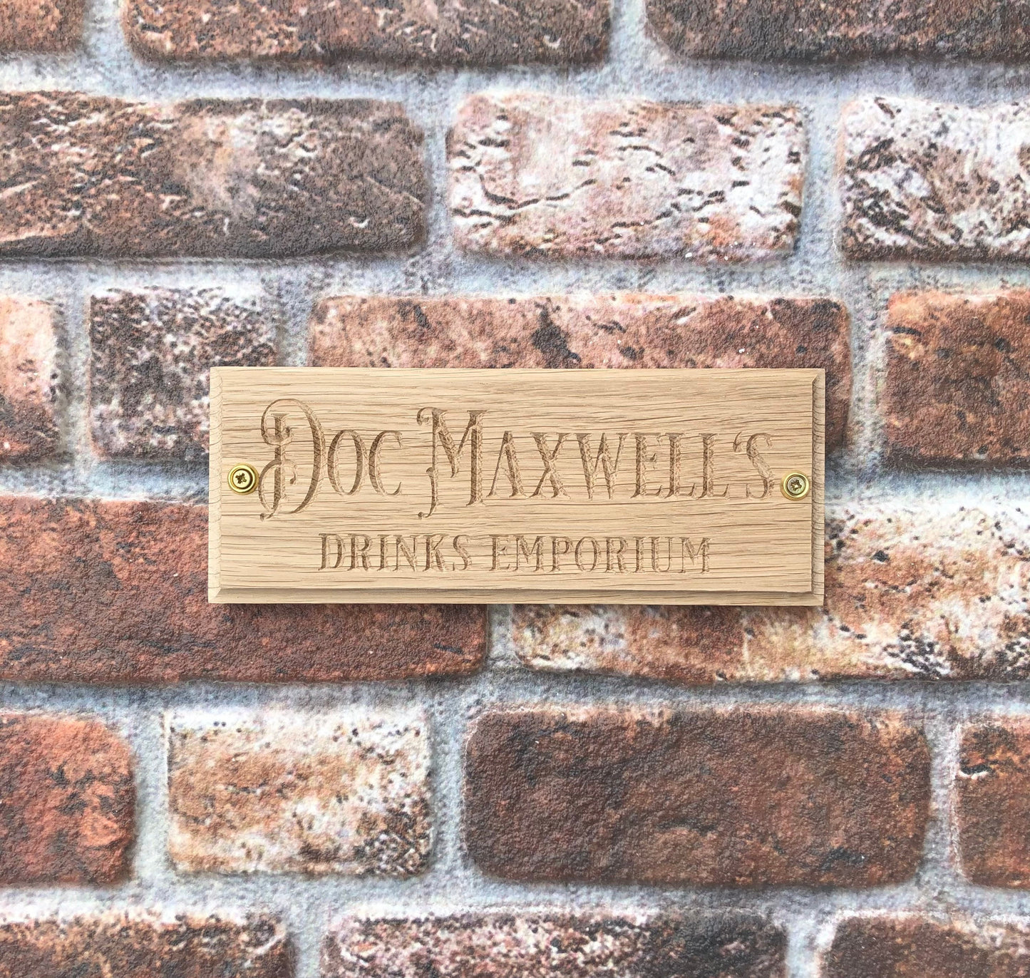 Personalised Room Name Sign, Oak Room Signs. Door signs. Hotel, Restaurant. Pub. Office. Bedroom. 250 x 95 x 20mm OAK with Routed edge