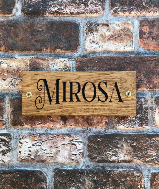 Personalised Horse Stable/Stall Name Sign - Mirosa OAK