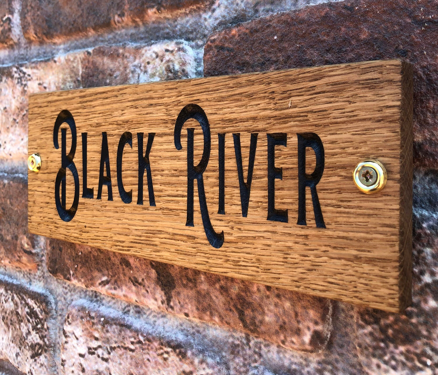 Personalised Horse Stable/Stall Name Sign - Black River OAK