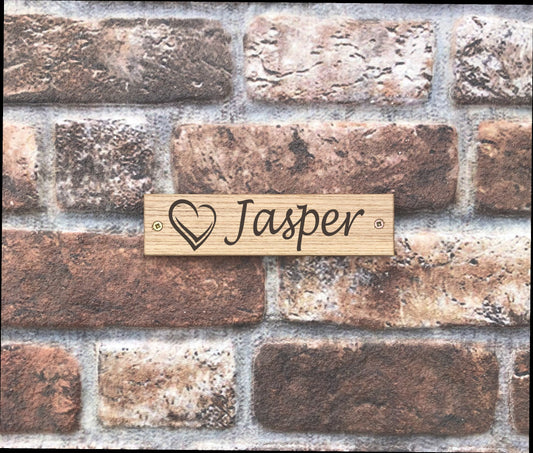 Personalised Horse Stable/Stall Name Sign - OAK- Heart - Personalise