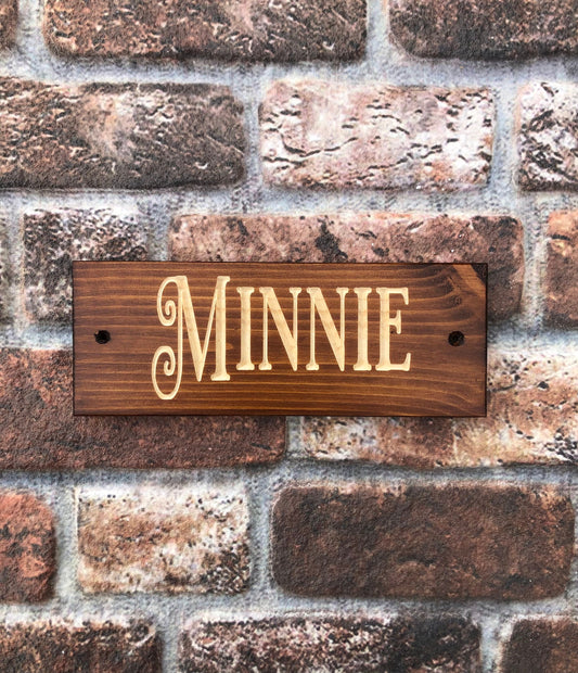 Personalised Horse Stable/Stall Name Sign - Mirosa Walnut