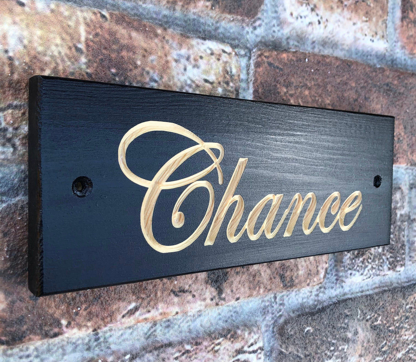 Personalised Horse Stable/Stall Name Sign - Edwardian Script - Ebony