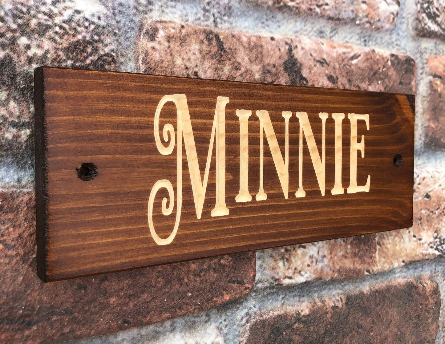 Personalised Horse Stable/Stall Name Sign - Mirosa Walnut