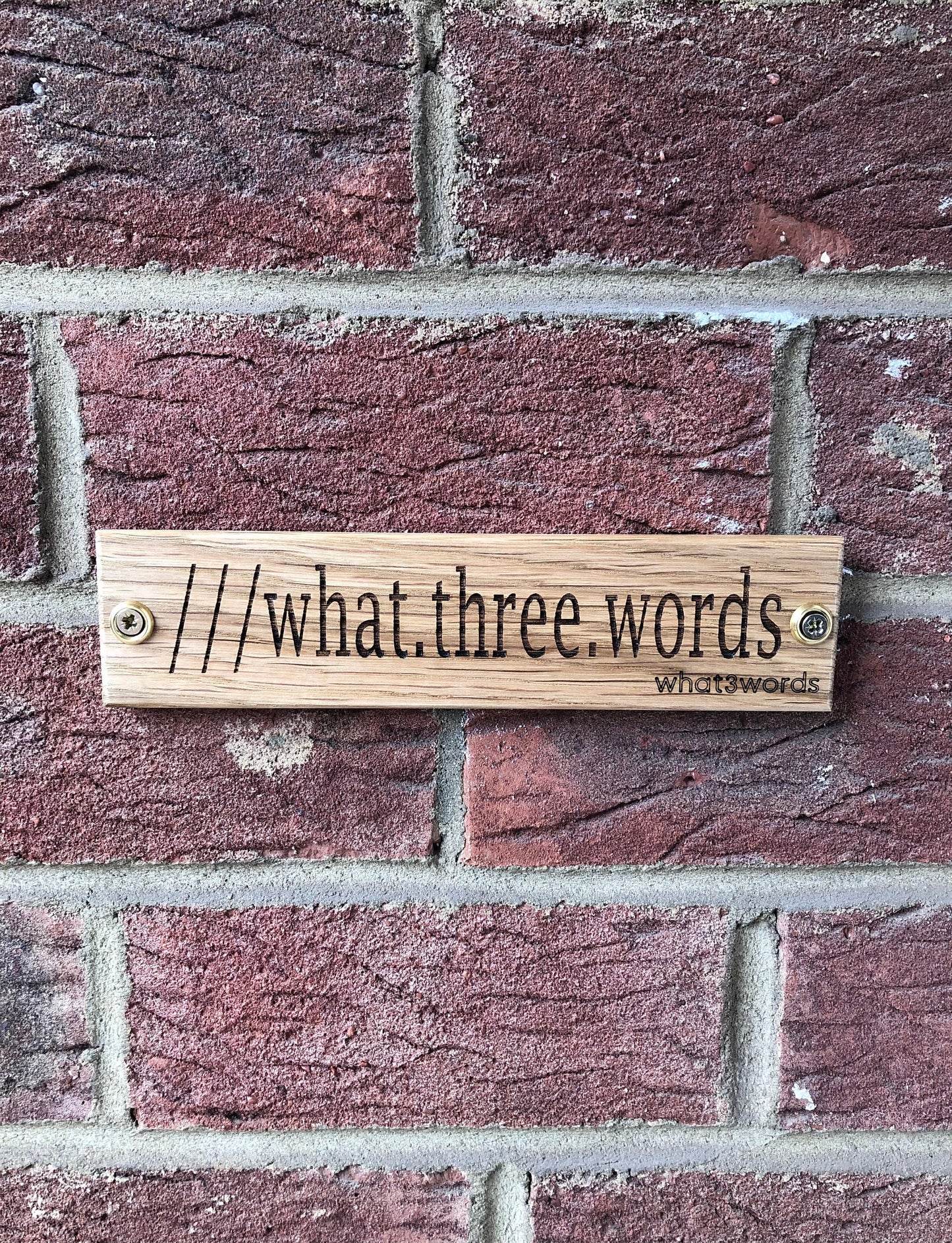 What3words Personalised handmade Laser Engraved OAK home decor sign plaque, new home, wedding, new family gift