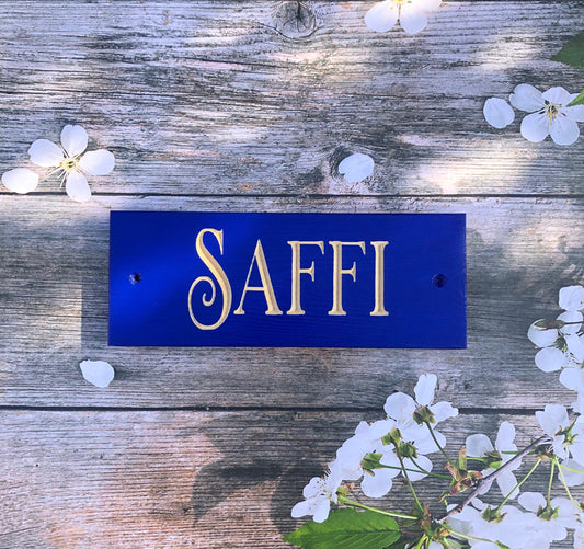 Personalised Horse Stable/Stall Name Sign - Mirosa Royal Blue
