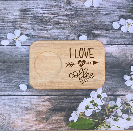 I Love my Coffee Serving Board Gift, tea and biscuits, coffee and cake