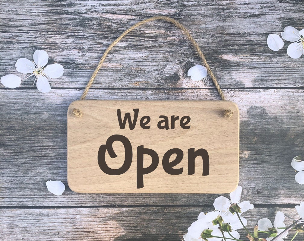 Hanging Sign - We are Open - Sorry We are Closed double sided hanging door sign