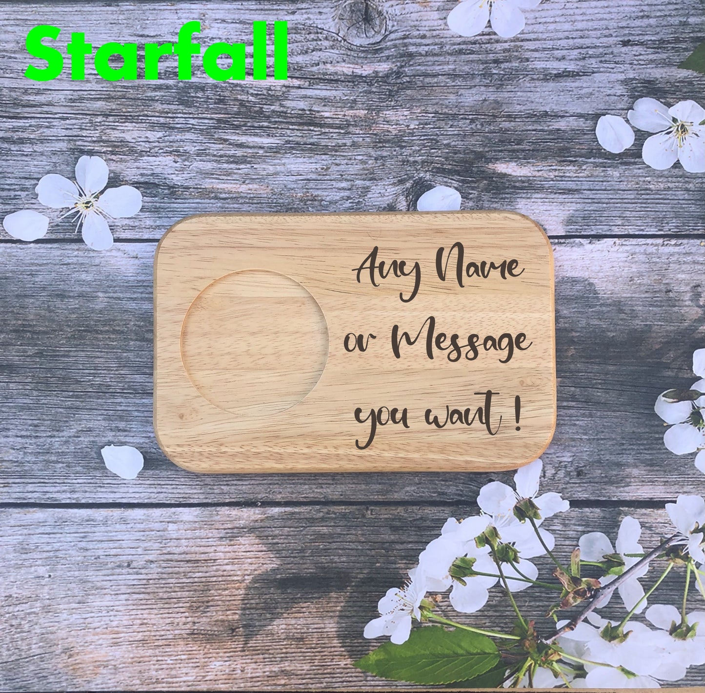 Personalised Tea And Biscuits Serving Board Gift, Grandad's Biscuit, Any Name or Message, Choice of Fonts